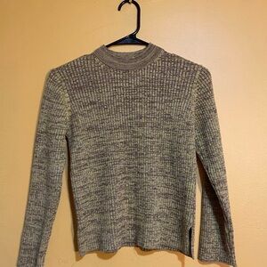 Zara Kids Ribbed Knit Top - Olive and Gray